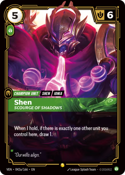 Shen, Scourge of Shadows - 042A/166 - R Calm - Alternative Art