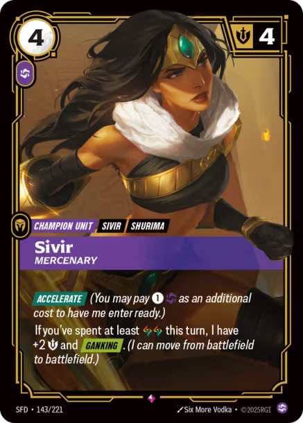 Sivir, Mercenary - 143/221 - R Chaos