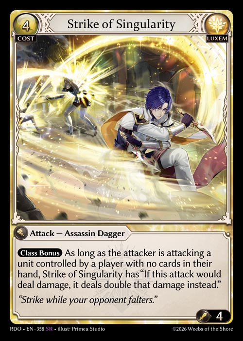 Strike of Singularity - Radiant Origins - SR Luxem