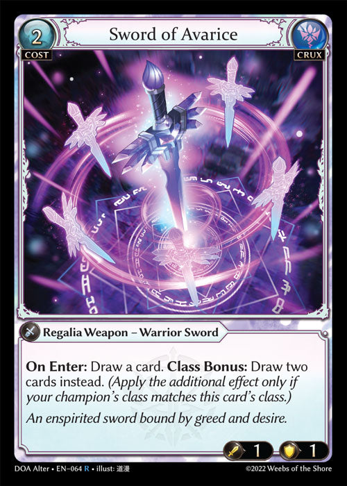 Sword of Avarice - Dawn of Ashes