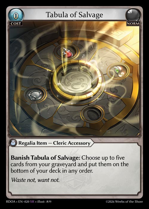 Tabula of Salvage (Armaments) - Radiant Origins - SR Norm