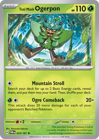 Teal Mask Ogerpon - 024/167- Twilight Masquerade 