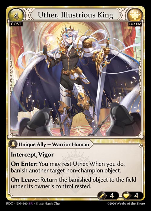 Uther, Illustrious King - Radiant Origins - SR Luxem