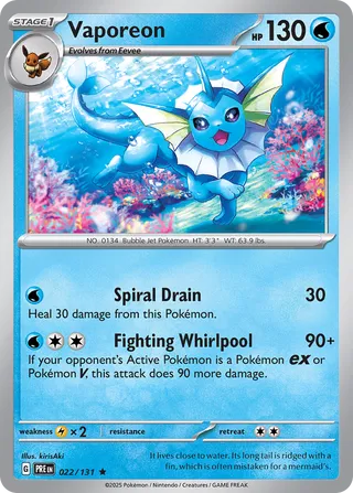 Vaporeon - 022/131- Prismatic Evolutions
