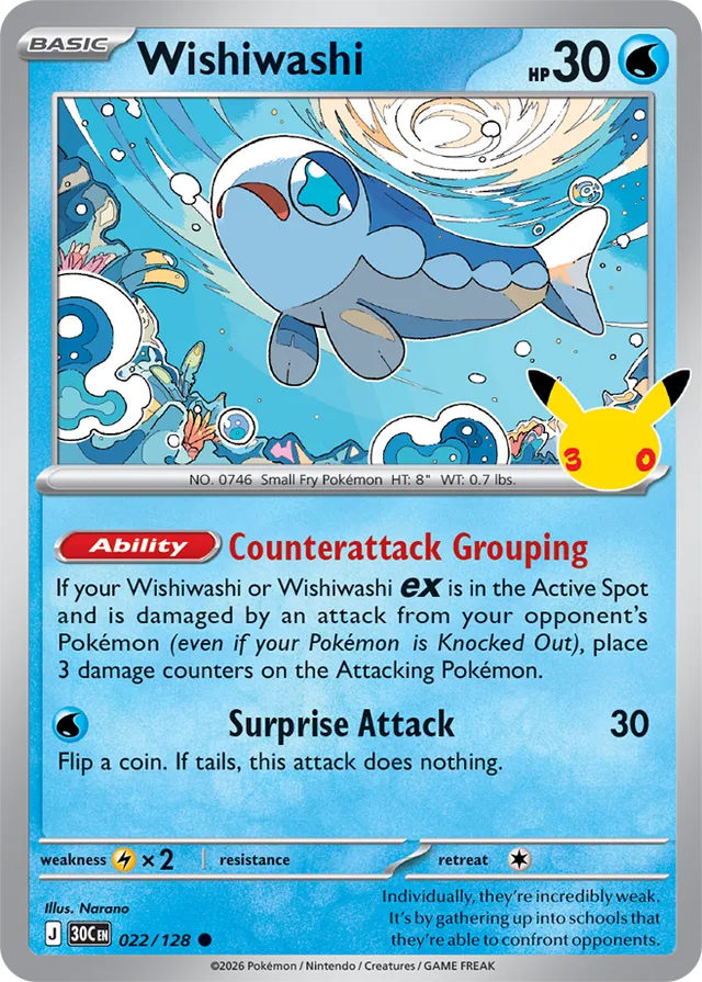 Wishiwashi 022/128 - Pokémon 30th Celebration