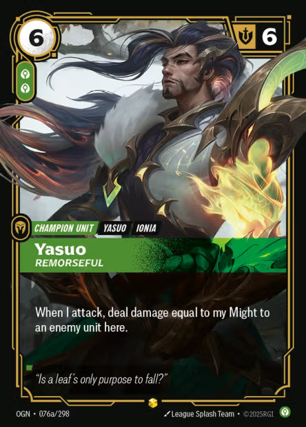 Yasuo, Remorseful - 076a/298 - Alternate Art