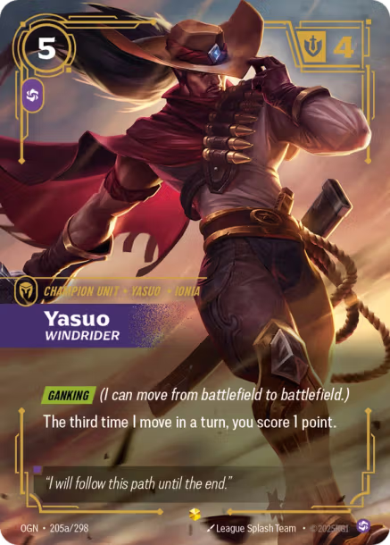 Yasuo, Windrider - 205a/298 - Epic Chaos - Alternative Art