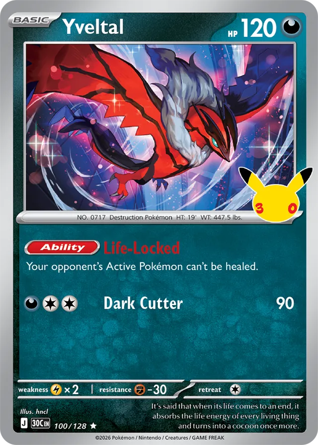 Yveltal 100/128 - Pokémon 30th Celebration 