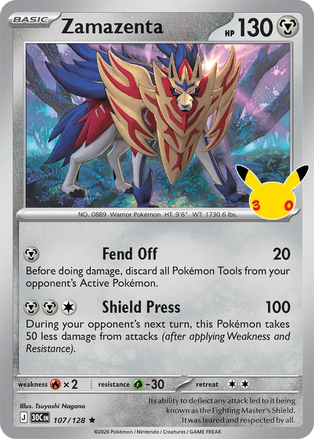 Zamazenta 107/128 - Pokémon 30th Celebration 