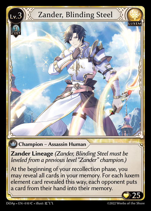 Zander, Blinding Steel - Dawn of Ashes - C Luxem