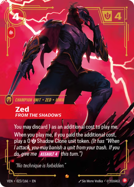 Zed, From the Shadows - 023/166 - Epic Fury