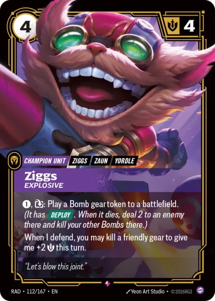 Ziggs, Explosive - 112/167 - R Chaos