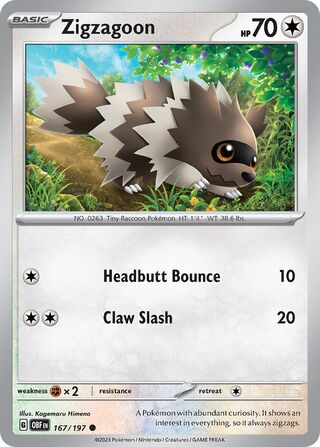 Zigzagoon - 161676/197 - Obsidian Flames 
